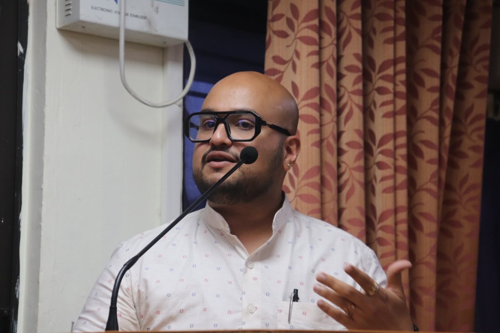 Advocate Kiran Thirumalesh J. speaking at a seminar